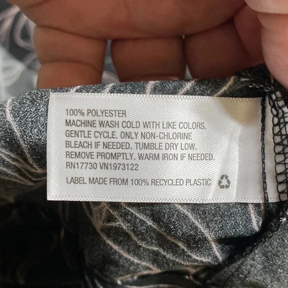 A New Day Black Leaves Shirteaist Button Up Long Sleeved Dress - Picture 9 of 10